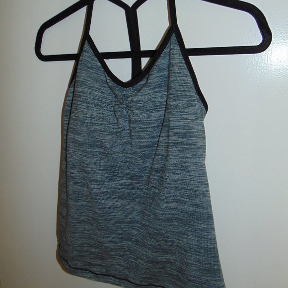 Nike Dri Fit Blue w/ Black Athletic Strappy Sports Bra Tank Top Shirt Womens M - Picture 1 of 5